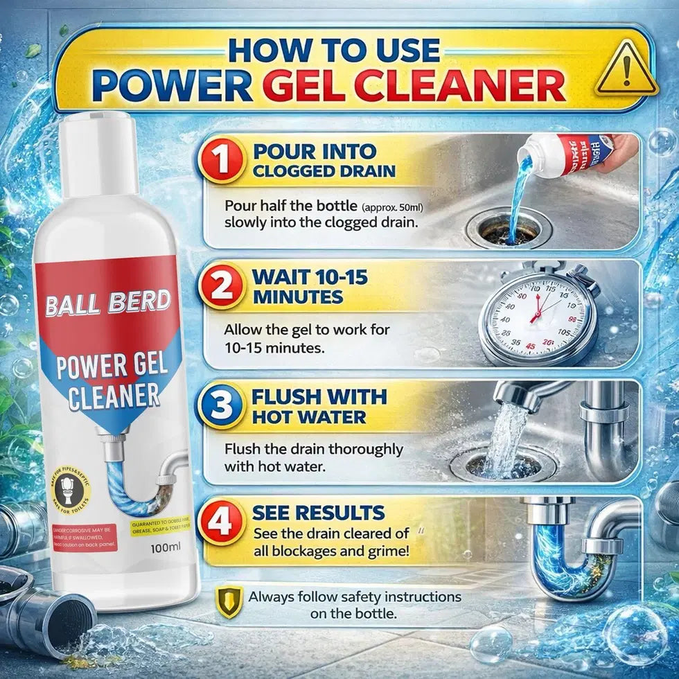 Ball Berd Power Gel Drain Cleaner 100 ml (Pack of 2)